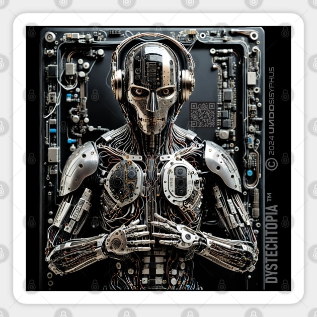 Dystopian Cyborg (Black) | UndoSisyphus™ Dystechtopia™ Collection Magnet by UndoSisyphus